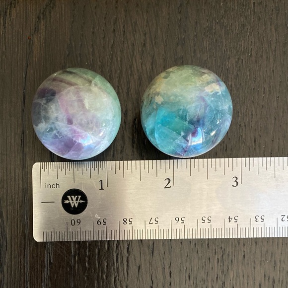Rainbow Fluorite Sphere - One 32mm Crystal Ball - Picture 10 of 11